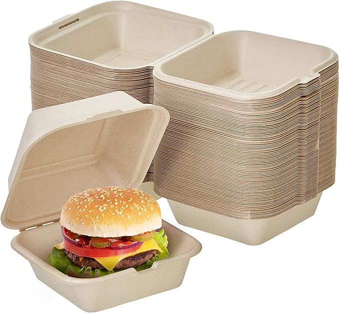 Sugarcane Burger Boxes - 15cm (6&quot;)
