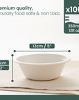 Round Sugarcane Bowls - 13cm (5")