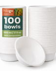 Round Sugarcane Bowls - 16cm (6") (500ml)