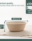 Round Sugarcane Bowls - 16cm (6")