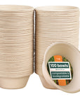Round Sugarcane Bowls - 13cm (5") (350ml)