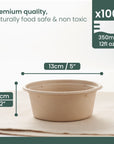 Round Sugarcane Bowls - 13cm (5") (350ml)