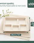 Sugarcane Sectioned Trays - 26cm (10")