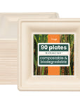 Square Sugarcane Plates - 15cm (6")