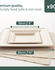 Square Sugarcane Plates Set