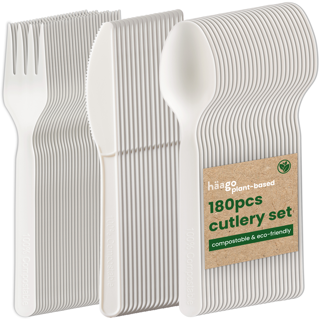 White PLA Cutlery Set
