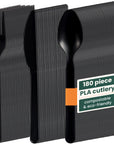 Black PLA Cutlery Set