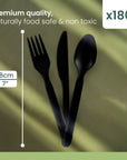 Black PLA Cutlery Set