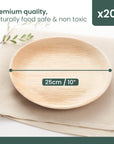 Round Palm Leaf Dinner Plates - 25cm (10")