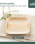 Square Palm Leaf Dessert Plates - 15cm (6")