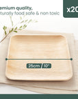 Square Palm Leaf Dinner Plates - 25cm (10")