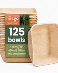 Square Palm Leaf Bowls - 450ml (16floz)