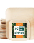 Square Palm Leaf Plates Set
