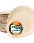 Round Palm Leaf Mixed Plate Set
