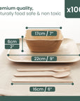Square Palm Leaf Partyware Pack (Plates, Bowls & Cutlery)