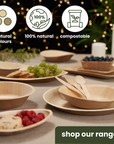 Square Palm Leaf Partyware Pack (Plates, Bowls & Cutlery)