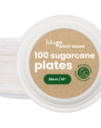 100 Round Sugarcane Plates - 26cm (10")
