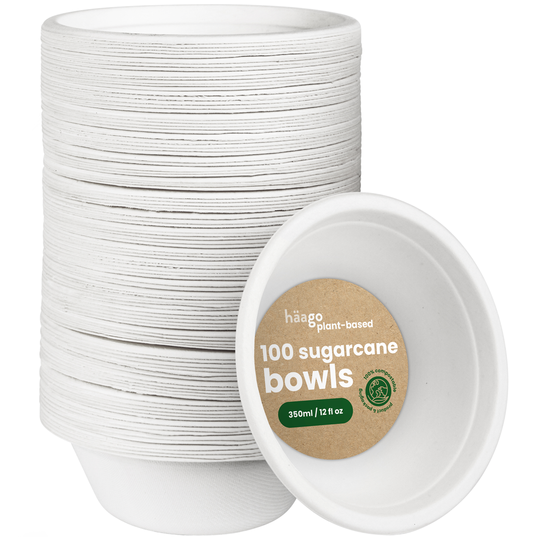 Round Sugarcane Bowls - 13cm (5&quot;)