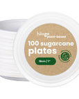 100 Round Sugarcane Plates - 18cm (7")