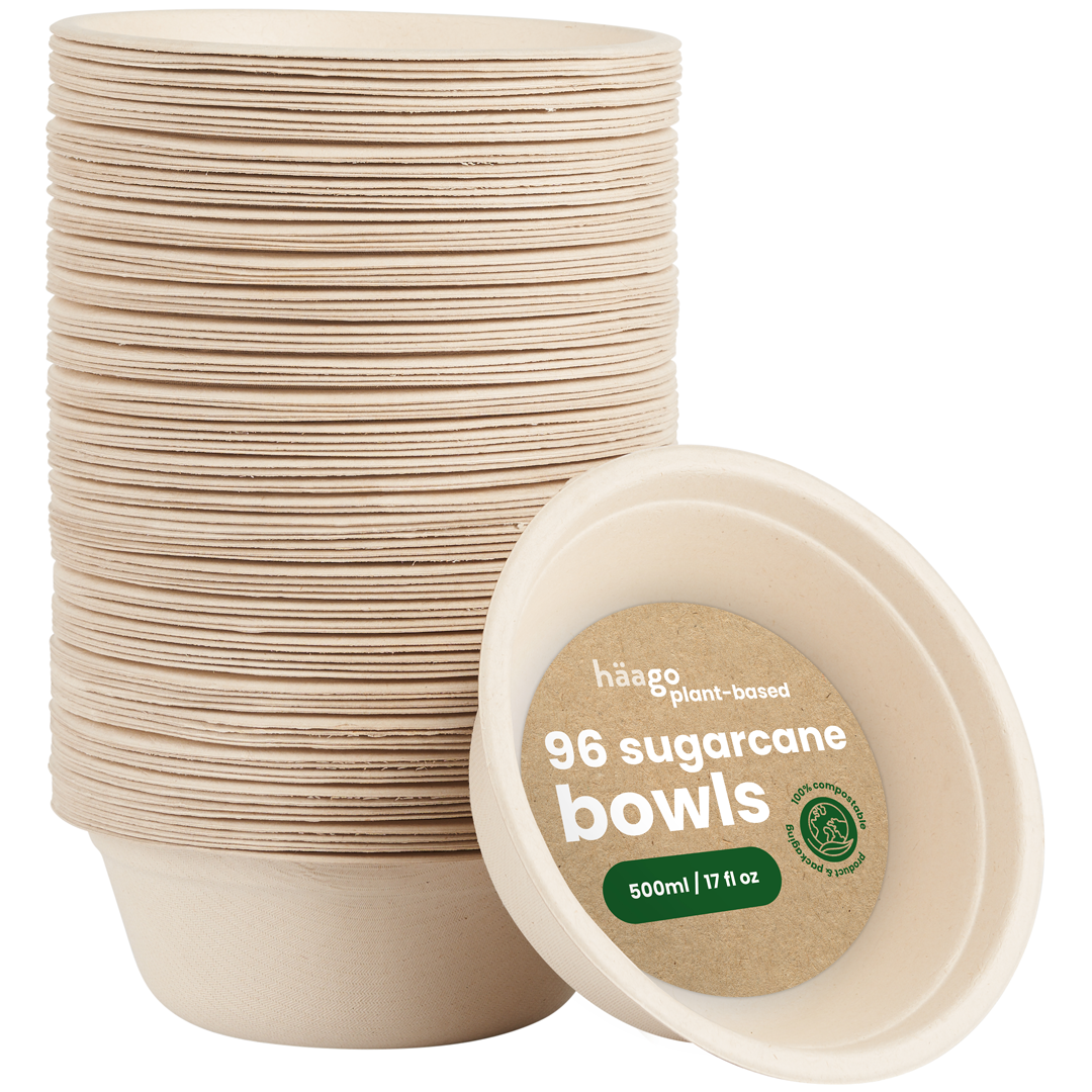 96 Round Sugarcane Bowls - 16cm (6&quot;)