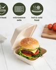 Sugarcane Burger Boxes - 15cm (6")