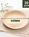 Round Palm Leaf Dinner Plates - 25cm (10")