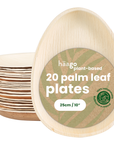 20 Teardrop Palm Leaf Plates - 25cm (10")