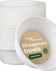 60 Round Sugarcane Bowls - 13cm (5")