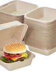 60 Sugarcane Burger Boxes - 15cm (6")
