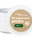 50 Round Sugarcane Plates - 18cm (7")