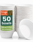 Round Sugarcane Bowls - 16cm (6") (500ml)
