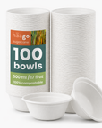 Round Sugarcane Bowls - 16cm (6") (500ml)