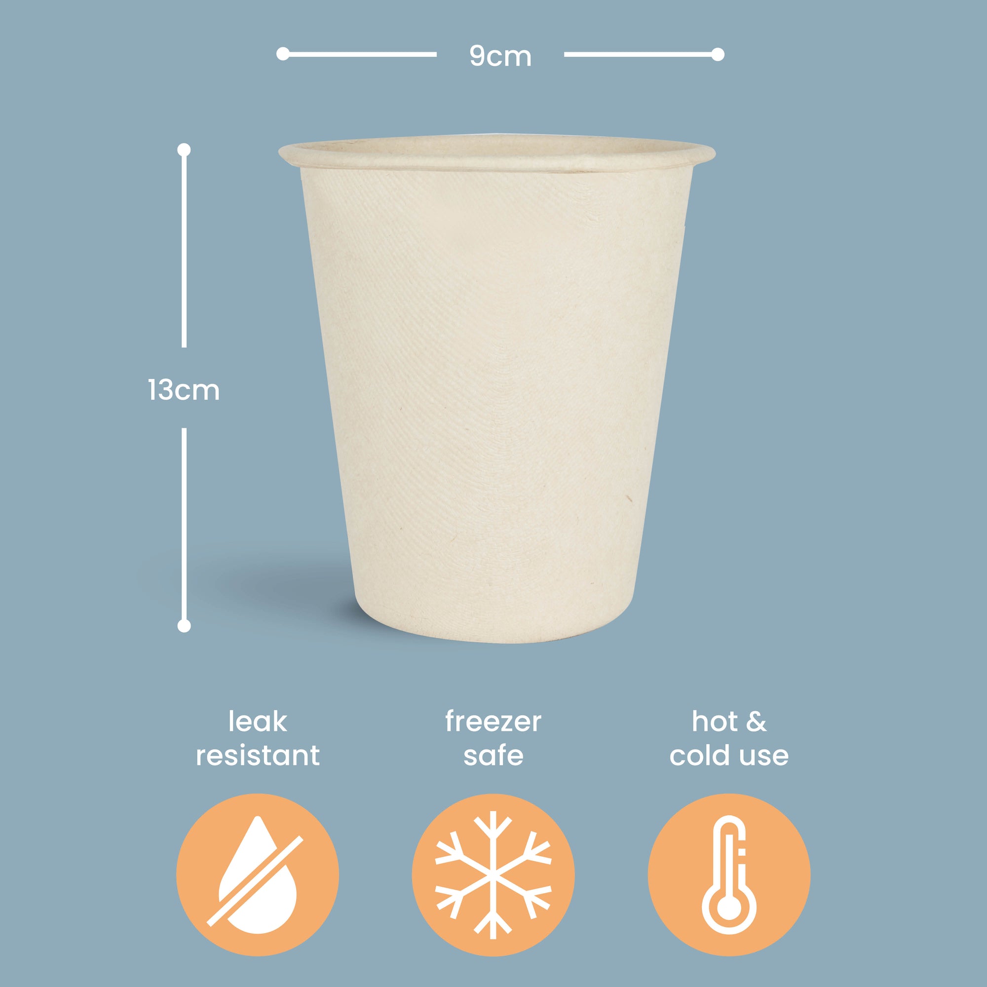 100 Biodegradable Sugarcane Cups