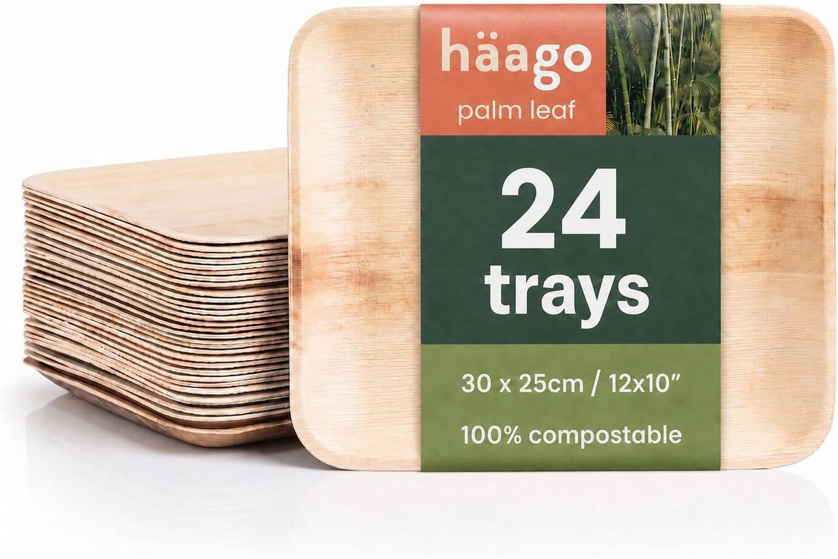 Large Palm Leaf Trays - 25x30cm (10x12")