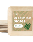 20 Square Palm Leaf Plates - 25cm (10")