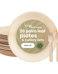 20 Palm Leaf Plates & Cutlery